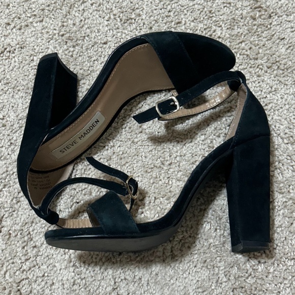 Steve Madden Black Suede Heels - Picture 1 of 4